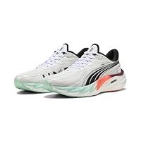 Puma Velocity Nitro 4 Trainers Mens Road Running Shoes Hyrox White/Red 9 UK