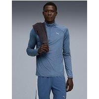 Puma Mens M Run Velocity CLOUDSPUN 1/4 Zip Dark in T-Shirt, Dark Indigo-Heather, L