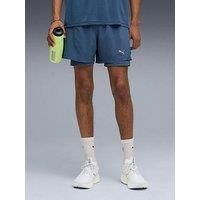 PUMA Mens Velocity 2-in-1 Running Shorts Blue Size XXL