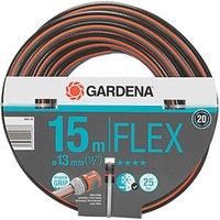 GARDENA Comfort FLEX Hose, 13 mm (1/2 Inch), 15 m: Flexible garden hose, Power Grip Profile, keeps its shape, high-quality spiral mesh textile, 25 bar burst pressure, no system parts (18031-20)