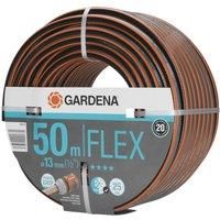 GARDENA Comfort FLEX Hose, 13 mm (1/2 Inch), 50 m: Flexible garden hose, Power Grip Profile, keeps its shape, high-quality spiral mesh textile, 25 bar burst pressure, no system parts (18039-20)