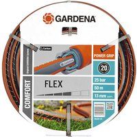 GARDENA Comfort FLEX Hose, 13 mm (1/2 Inch), 50 m: Flexible garden hose, Power Grip Profile, keeps its shape, high-quality spiral mesh textile, 25 bar burst pressure, no system parts (18039-20)