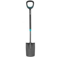Gardena ErgoLine Pointed Spade, Garden Spade Steel for Turning Over and Removing Soil with Foot Rest and Ergonomic D-Handle (17012-20)