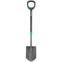 GARDENA ErgoLine Pointed Spade: Garden spade of high-quality steel for turning over and removing soil, with foot rest and ergonomic D handle(17012-20)