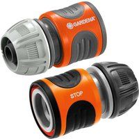 Gardena Hose Connector Set 13 mm (1/2 inch) and 15 mm (5/8 inch): For the beginning and end of the hose, connector to fit all Original Gardena system parts, UV and frostproof (18279-20)