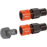 GARDENA Pro£-System connection set: Accessories for connecting Pipeline and Sprinklersystem to the tap for greater water quantity and less pressure loss (1505-23)