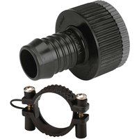 GARDENA Sprinklersystem adapter piece: Tap connection piece, accessories for GARDENA Pipeline and Sprinklersystem, for a pressure-resistant hose connection, including hose clip (1513-20)