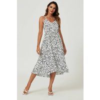 FS Collection Women's Button Down High Low Strappy Dress In White | Size: XS