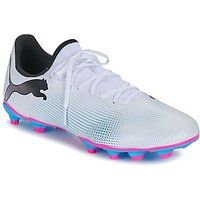 Puma Men Future 7 Play Fg/Ag Soccer Shoes, Puma White-Puma Black-Poison Pink, 8 UK