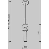 Maytoni pendant light Kyoto, gold, 10 cm, marble, glass