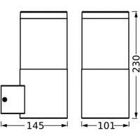OSRAM ENDURA CLASSIC EBRO outdoor wall light, stainless steel, IP44
