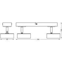 OSRAM LED ceiling spotlight PLUTO, white, 2 spots, metal, 3,000 K