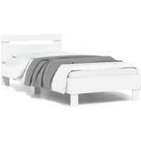 Bed Frame without Mattress with LED Lights White 90x200 cm