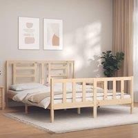 Bed Frame with Headboard 160x200 cm Solid Wood