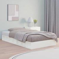 Bed Frame White 120x190 cm Small Double Solid Wood