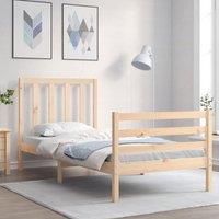 Bed Frame with Headboard 90x200 cm Solid Wood
