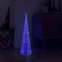 Acrylic Decorative Pyramid LED Light Cone Blue 90 cm
