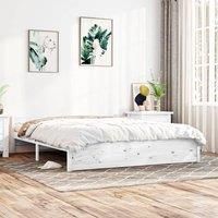 Bed Frame White Solid Wood 160x200 cm