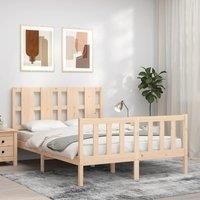 Bed Frame with Headboard 120x200 cm Solid Wood