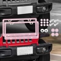 2Pcs Car Bling Crystal License Plate Frame Women Rhinestone License Plate Frame Cover Holder Car Accessories 31*16cm