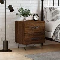 Bedside Cabinet Brown Oak 40x35x47.5 cm Engineered Wood