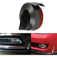 Car Front Bumper Lip Carbon Fiber Rubber Universal Protector Bumper Lip Strip Spoiler Side Skirt