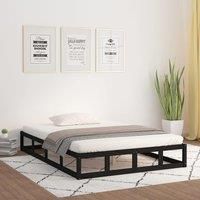 Bed Frame Black 200x200 cm Solid Wood