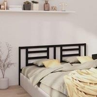 Bed Headboard Black 166x4x100 cm Solid Pine Wood
