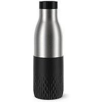 TEFAL Bludrop N3110510 Water Bottle, 0.5 litres, Black Sleeve, Thermo, Stainless Steel, Silicone, Leak-Proof, Sustainable, N3110510