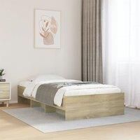 Bed Frame without Mattress Sonoma Oak 75x190 cm Small Single Engineered Wood