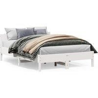 Bed Frame without Mattress White 120x200 cm Solid Wood Pine