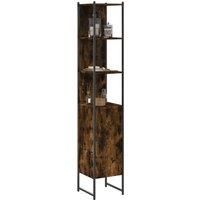Bathroom Cabinet Smoked Oak 33x33x185.5 cm Engineered Wood