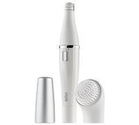 Braun Face 810 Facial Epilator, Hair Removal and Facial Cleansing, with Additional Brush and Battery, White