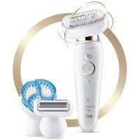 Braun Silk-épil 9 Flex 9-010, Epilator for Women with Flexible Head for Easier Hair Removal, Anti-Slip Grip and Pressure Control for Effortless Hair Removal, Shaver Head, Deep Body Exfoliation Brush