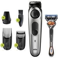 Braun Beard Trimmer BT5260 and Hair Clipper for Men, Lifetime Sharp Blades, 39 Length Settings, Black/Silver Metal, UK Two Pin Plug