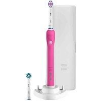 Oral-B Smart 4 4000 W 3D White Electric Toothbrush Rechargeable Powered By Braun, 1 Pink App Connected Handle, 3 Modes, Pressure Sensor, 2 Toothbrush Heads, 1 Travel Case, 2 Pin UK Plug
