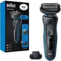 Braun Series 5 Electric Shaver for Men with Precision Beard Trimmer, Wet & Dry, Rechargeable, Cordless Foil Razor, Blue, 50-B1200s