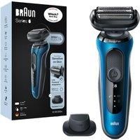 Braun Series 6 Electric Shaver for Men with Precision Beard Trimmer, Wet & Dry, Rechargeable, Cordless Foil Razor, Blue, 60-B1200s