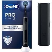 Oral-B - Pro 3 3500 Cross Action Black + Travel Case for Men and Women