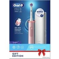Oral-B Pro 3 - 3500 - Pink Electric Toothbrush, 1 Handle with Visible Pressure Sensor, 1 Toothbrush Head, 1 Travel Case, Designed By Braun