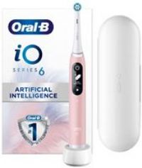 Oral-B iO6 Electric Toothbrush with Revolutionary iO Technology, 1 Toothbrush Head & Travel Case, 5 Modes with Ultra-Sensitive, Sensitive Edition, UK 2 Pin Plug, Pink Sand