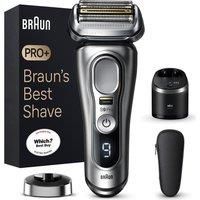 Braun Series 9 Pro Electric Shaver With 3+1 Head, ProLift Trimmer, Charging Stand & Travel Case, Sonic Technology, UK 2 Pin Plug, 9417s, Silver Razor
