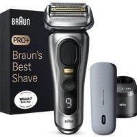 Braun Series 9 Electric Shaver for Men, 4+1 ProHead with ProLift Precision Trimmer, For Wet & Dry Use with Charging PowerCase, Men/'s Gift Set, 9477cc, Silver