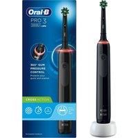 Oral-B Pro 3 Electric Toothbrush with Smart Pressure Sensor, 1 Cross Action Toothbrush Head, 3 Modes with Teeth Whitening, Gifts for Men/Women, 2 Pin UK Plug, 3000, Black