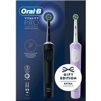 Vitality PRO Black & Lilac Duo Pack of Electric Rechargeable Toothbrushes