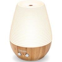 Beurer LA 40 Aroma Diffuser | Fragrance Diffuser with ultrasonic atomisation | with Wellness Light and Colour Change | Made of Real Bamboo and pocelain