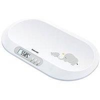 Beurer BY90 Baby Scale with App | Bluetooth connection to BabyCare app to track baby's development | Comfortable weighing surface | Integrated measuring tape | Hold function for wriggling babies