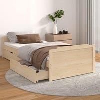 Bed Frame with Drawers Solid Wood Pine 90x200 cm