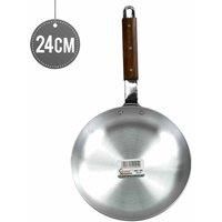 Aluminium Frying Pan Fry Cooking Pan Wooden Handle Heavy Duty 22cm  24cm 26cm