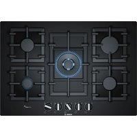 Bosch Series 6 PPQ7A6B90 Black Built-in Gas Hob – Plate (Built-in, Gas Hob, Glass, Black, Medium, high-calorific Gas (h-gas), low-calorific Gas (l-gas))